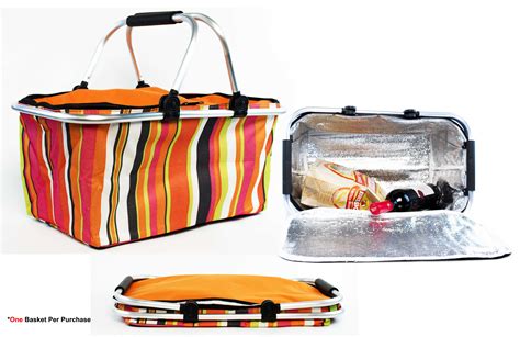 retro metal picnic cooler box|insulated picnic basket for 6.